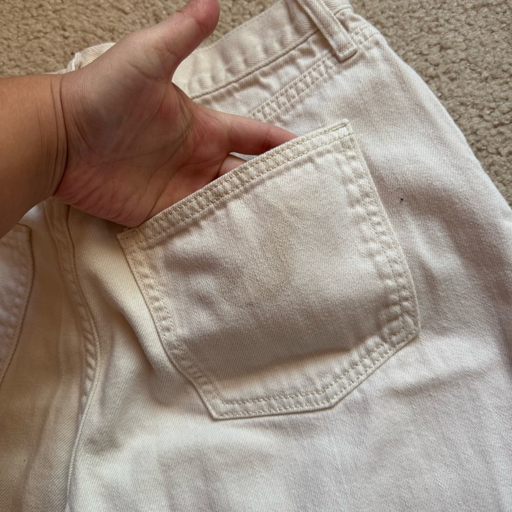 Women's Cream Y2K Baggy Wide Leg Relaxed Jeans Size 8/29R - Picture 11 of 11